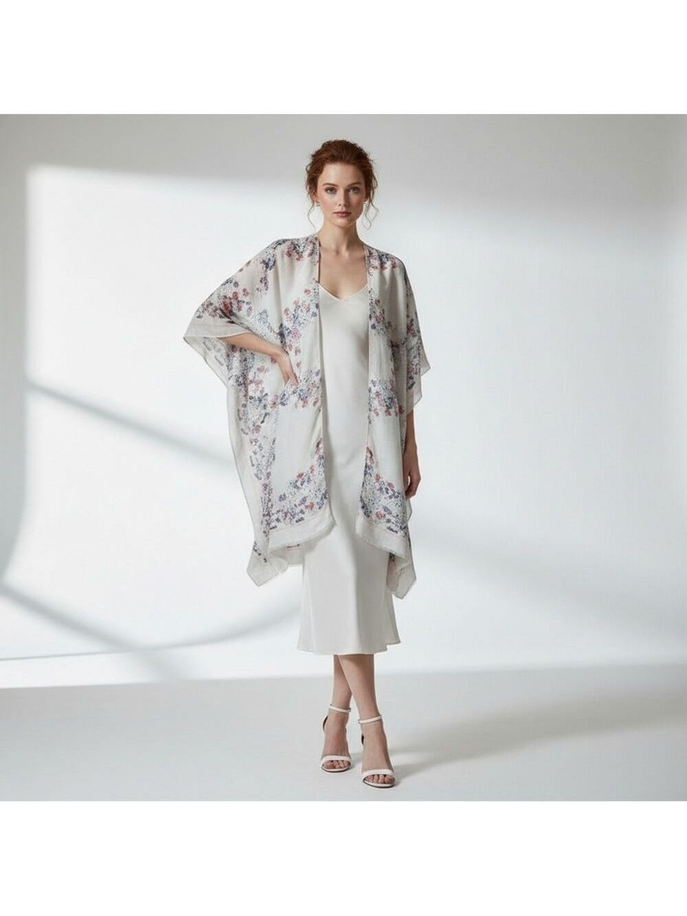 Woven Heart Floral Duster Short Sleeve OS - Picture 7 of 7